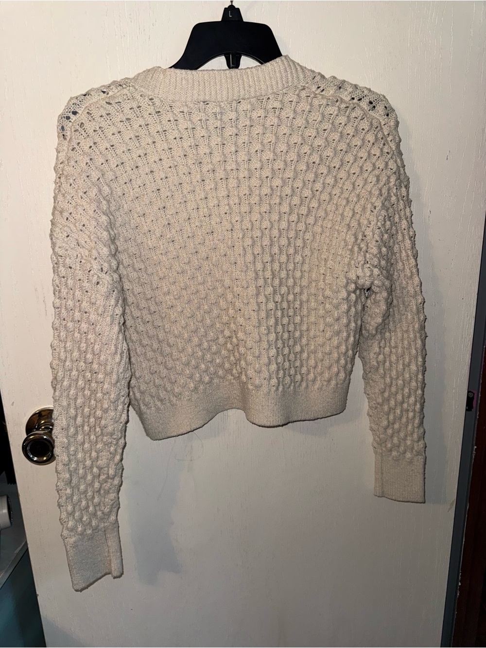 INDUSTRY Ivory Textured Cropped Button Cardigan - Picture 2 of 4